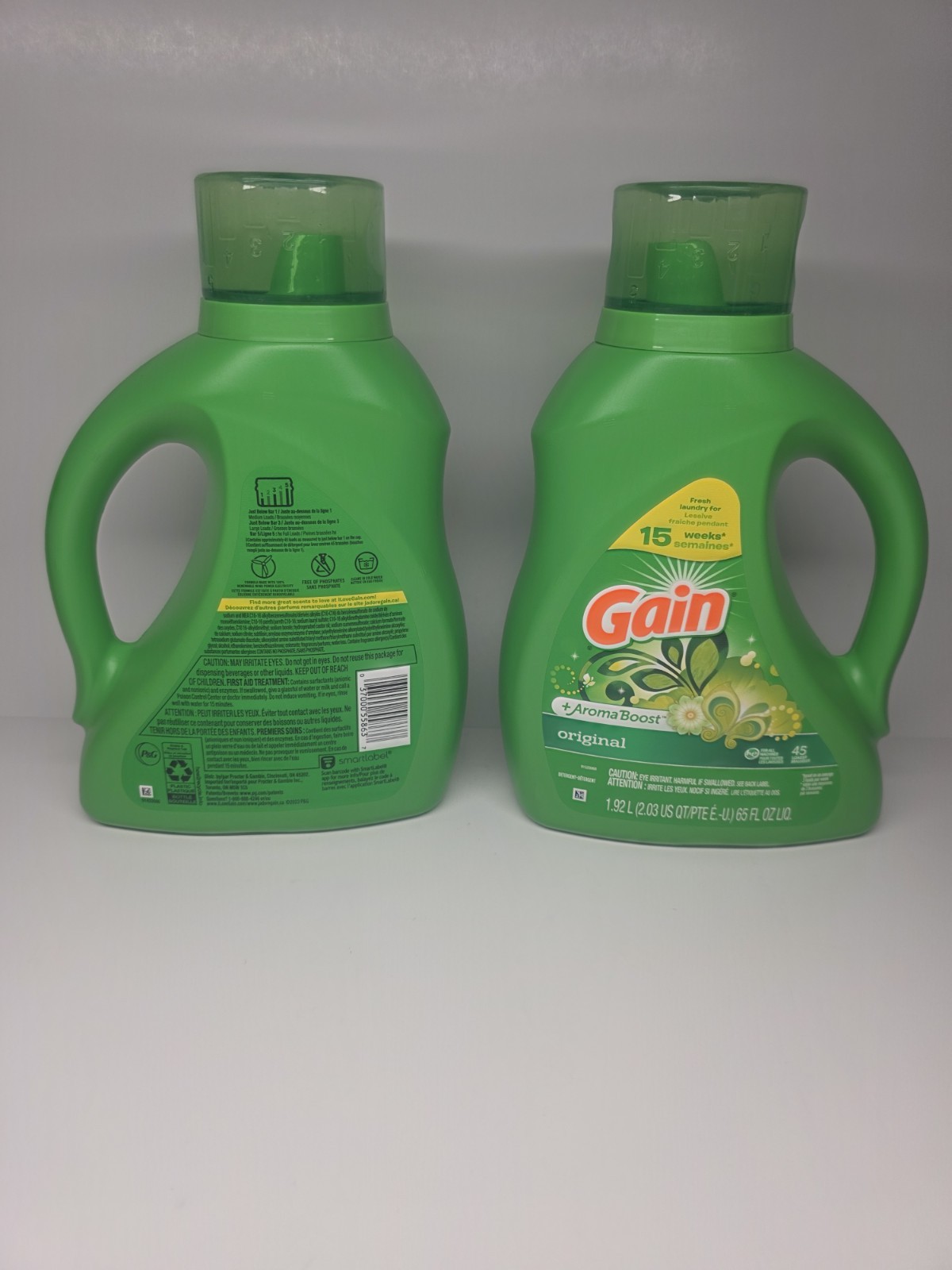 Gain Aroma Boost HE Original Scent Liquid Laundry Detergent, 45-Loads,65 fl, 2pk