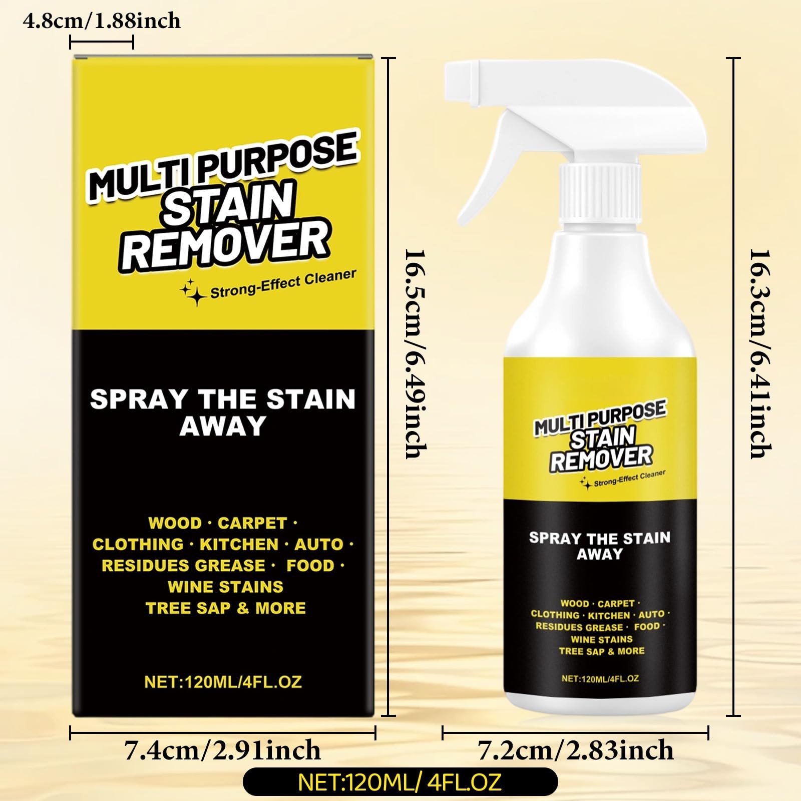 LHBMET Power Spray，Multi-Purpose Stain Remover, A 4 Fl Oz (Pack of 1)
