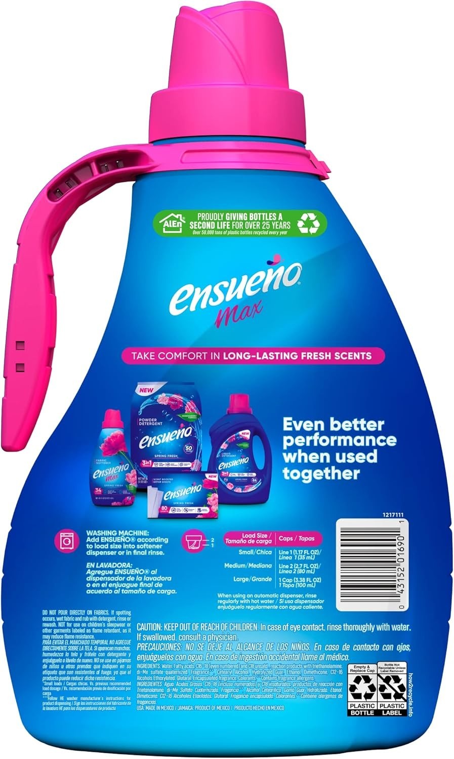 Liquid Fabric Softener, Spring Fresh | 2 Pack | 125 fl oz | 123 Loads | Color…
