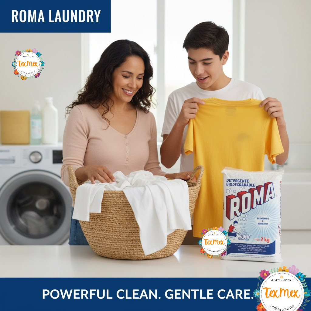 ROMA 2K LAUNDRY POWDER DETERGENT FOR STAIN REMOVAL BIODEGRADABLE 100% MEXICAN