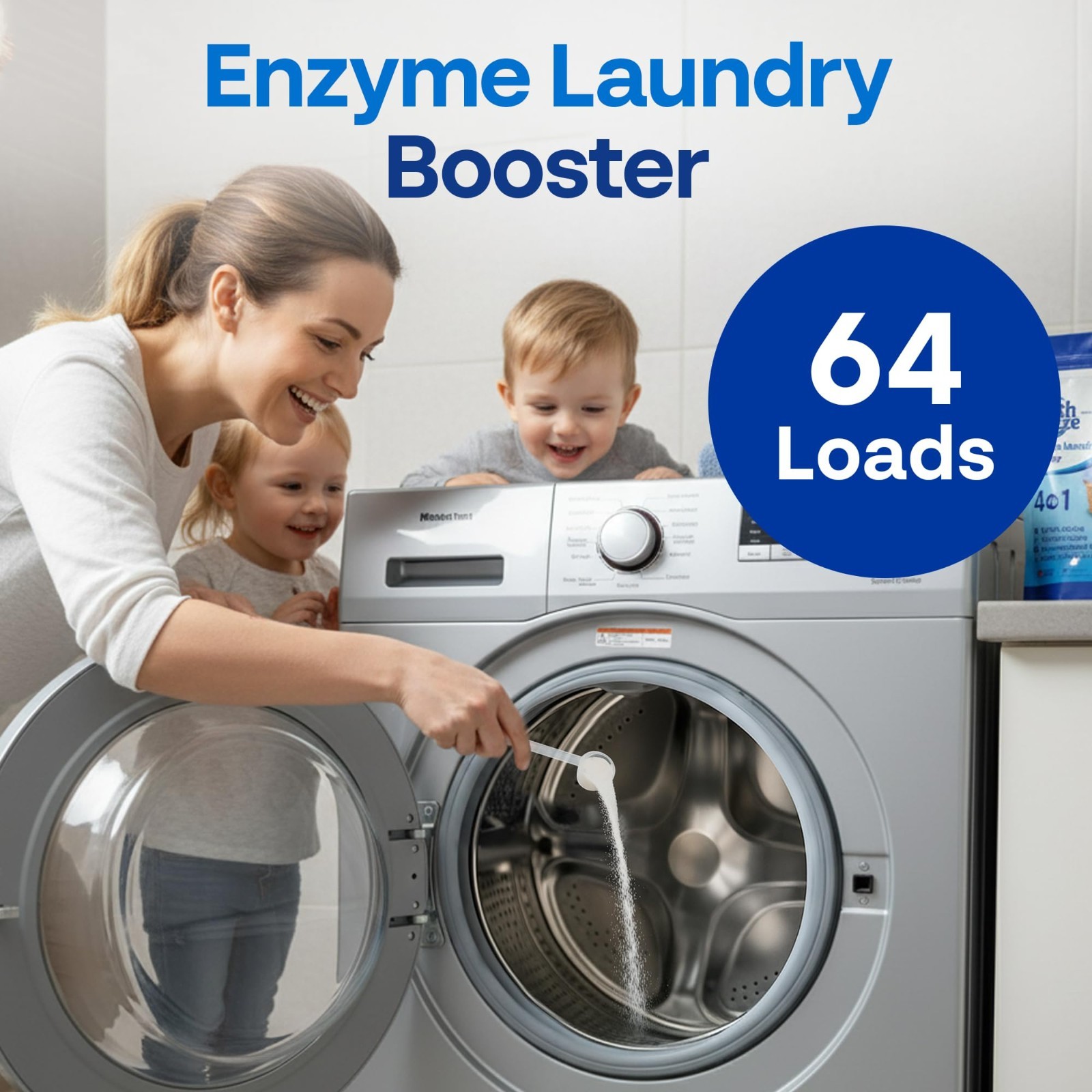 Powerful Enzyme Laundry Booster Powder 2lbs – Deep Clean, Odor Elimination, Stai