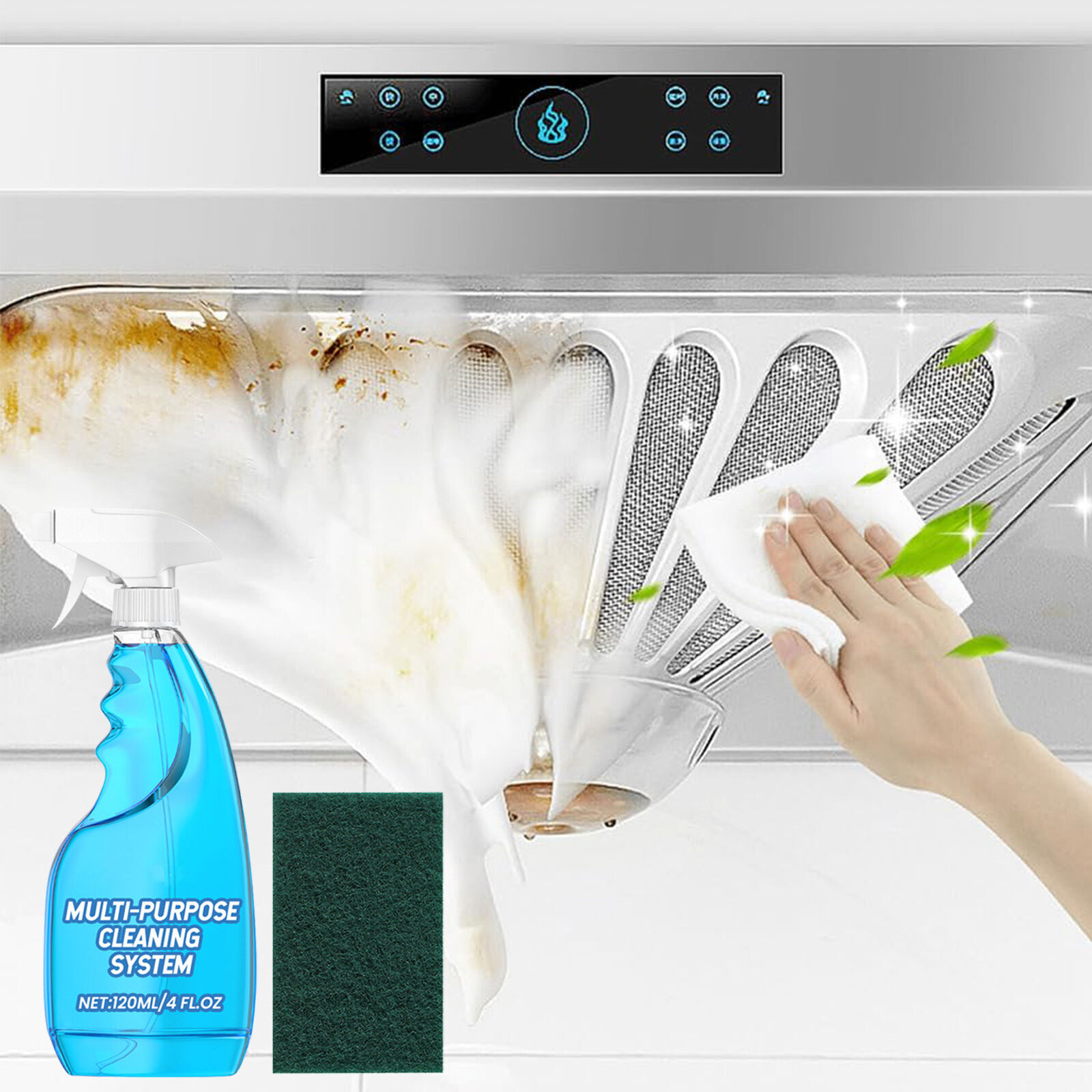3/Kitchen Cabinet Steel Utensils Cleaning Spray All Purpose Cleaner Splash Spray