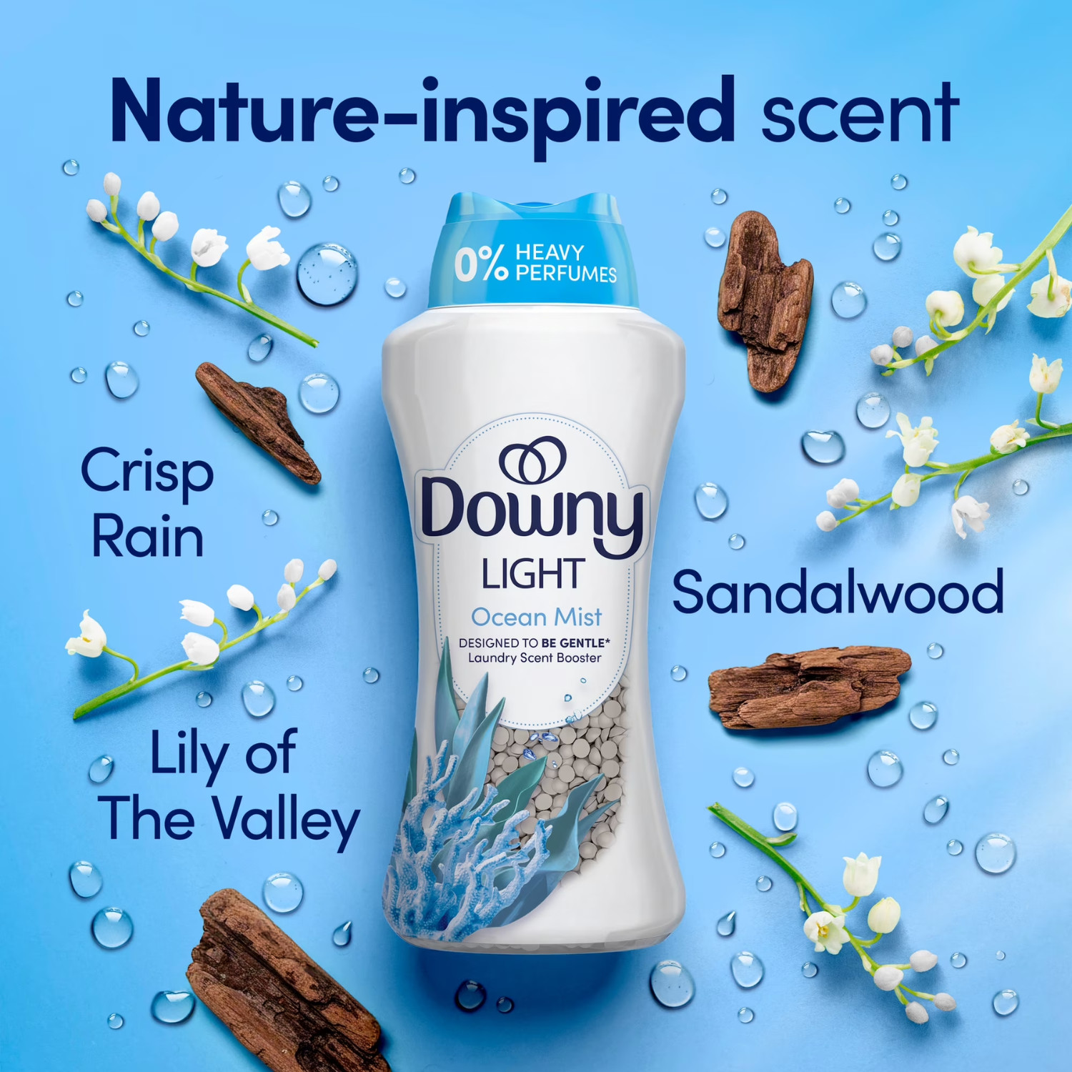 (2 Pack) Downy Laundry Scent Booster Beads Ocean Mist Light Scent, 24 oz