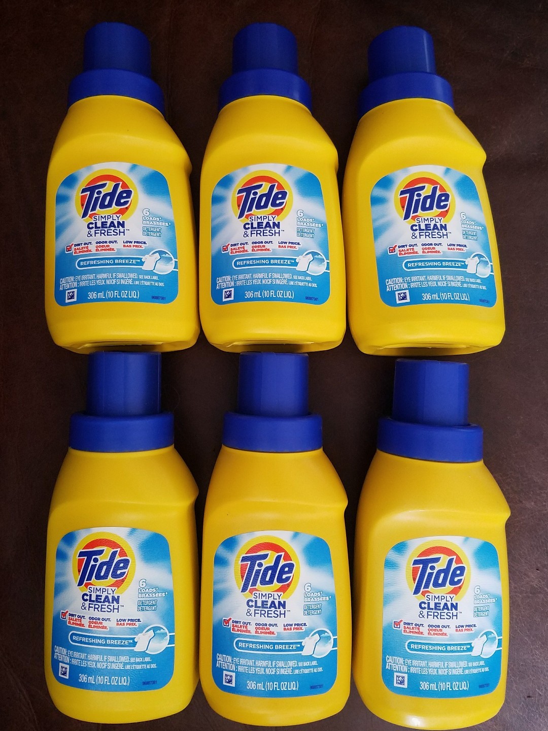 6 Tide Simply Clean & Fresh REFRESHING BREEZE Liquid Laundry Detergent 10-oz ea