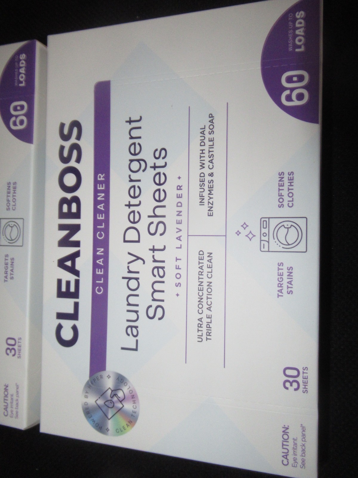 2-Boxes CLEANBOSS ECO-FRIENDLY Laundry Detergent Sheets 60 Loads EA. Lavender