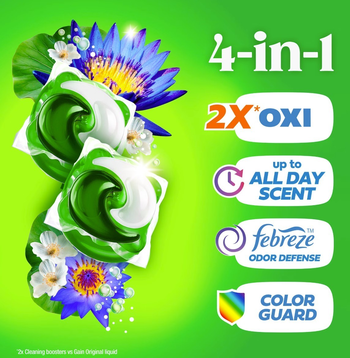 [FASH SALE] Gain Flings Laundry Detergent Pacs Waterfall Delight 60 Ct 2 Pack