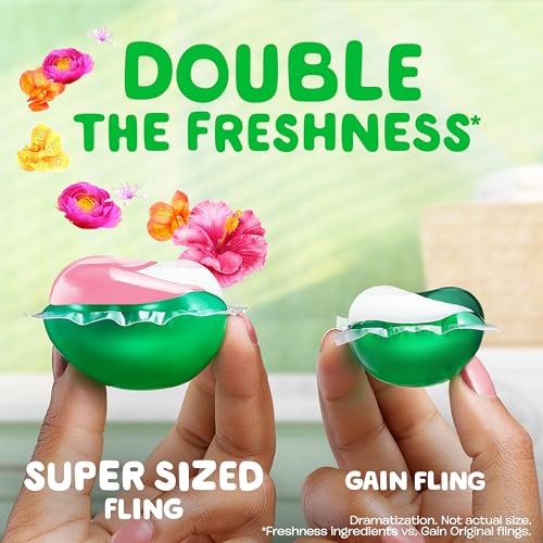 Gain Laundry Detergent Bundle: Liquid Happy 154 oz & Flings 32 Count HE Compatib