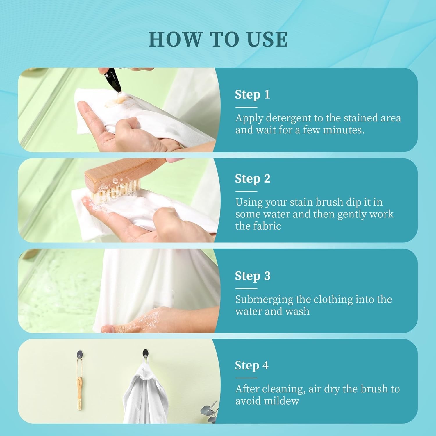 Compact Laundry Stain Brush with Ergonomic Handle – Perfect for Delicates