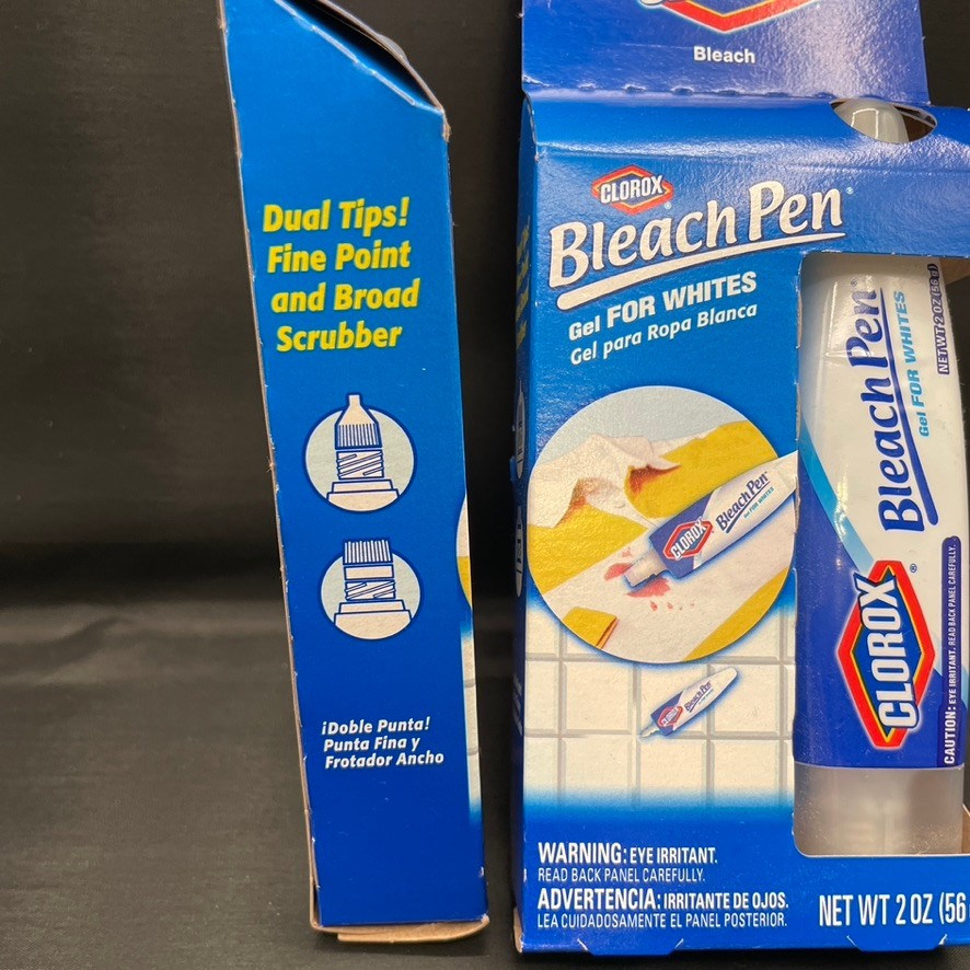 Set of 2 – Clorox Bleach Pen Gel For Whites Dual Tipped 2014 Sealed 2 OZ