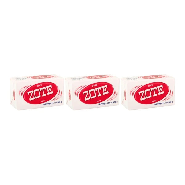 Zote Pink Laundry Soap Bars 14.1oz Stain Remover Washing Clothes Bait (3 Pack)