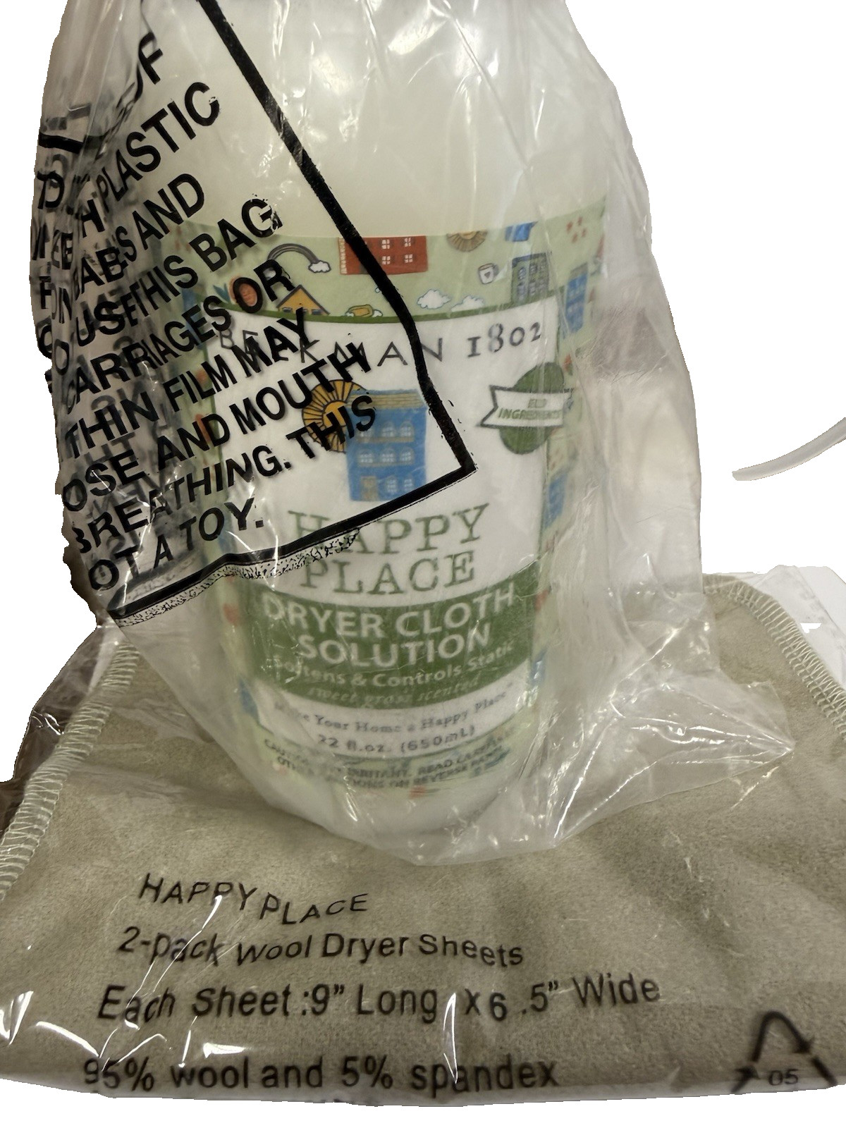 Beekman 1802 Happy Place Dryer Cloth Solution 22 oz. -Sweet Grass Scented
