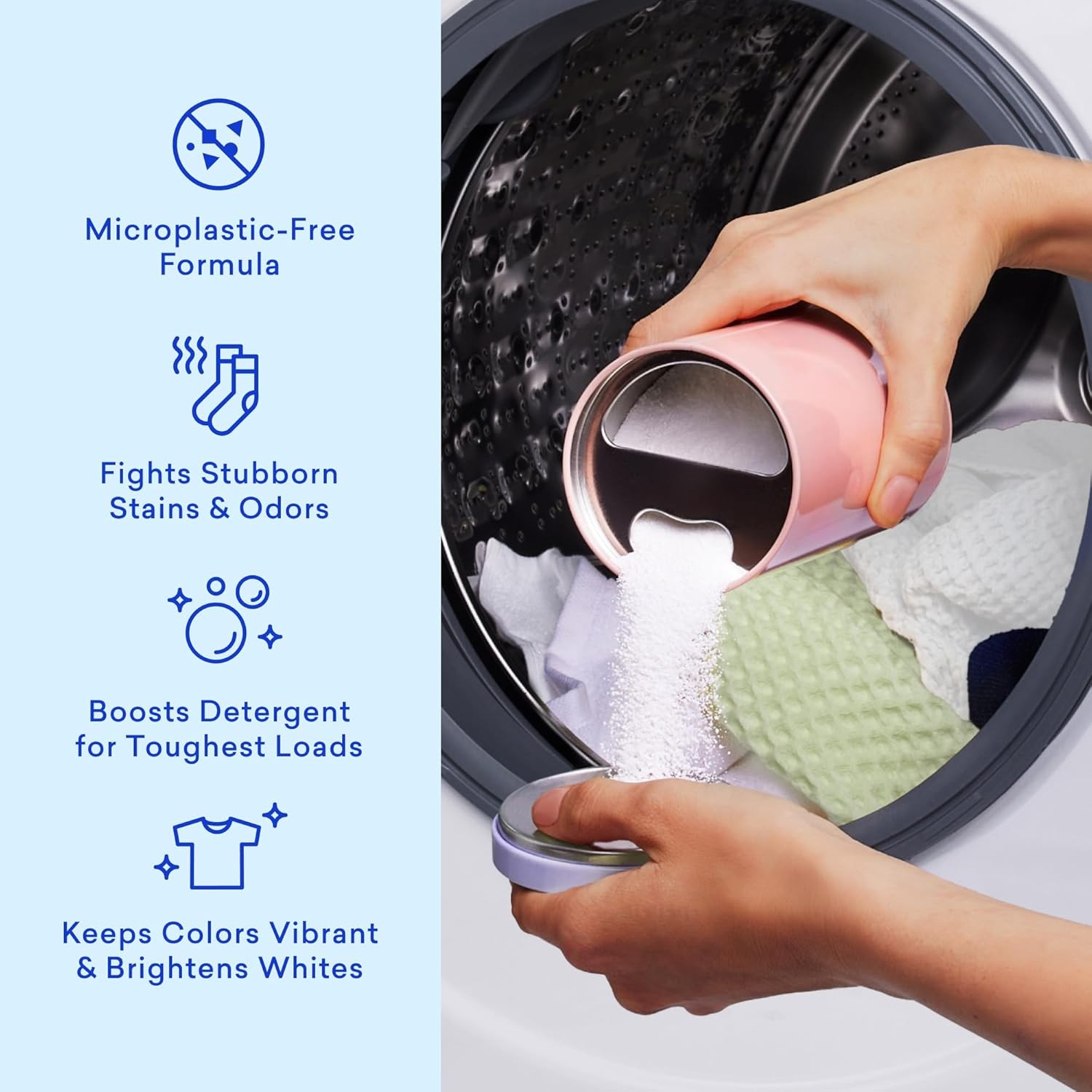Oxi Laundry Booster Powder W/ Tin Starter Set Clear Skies Scent 25 Loads 17.6 oz