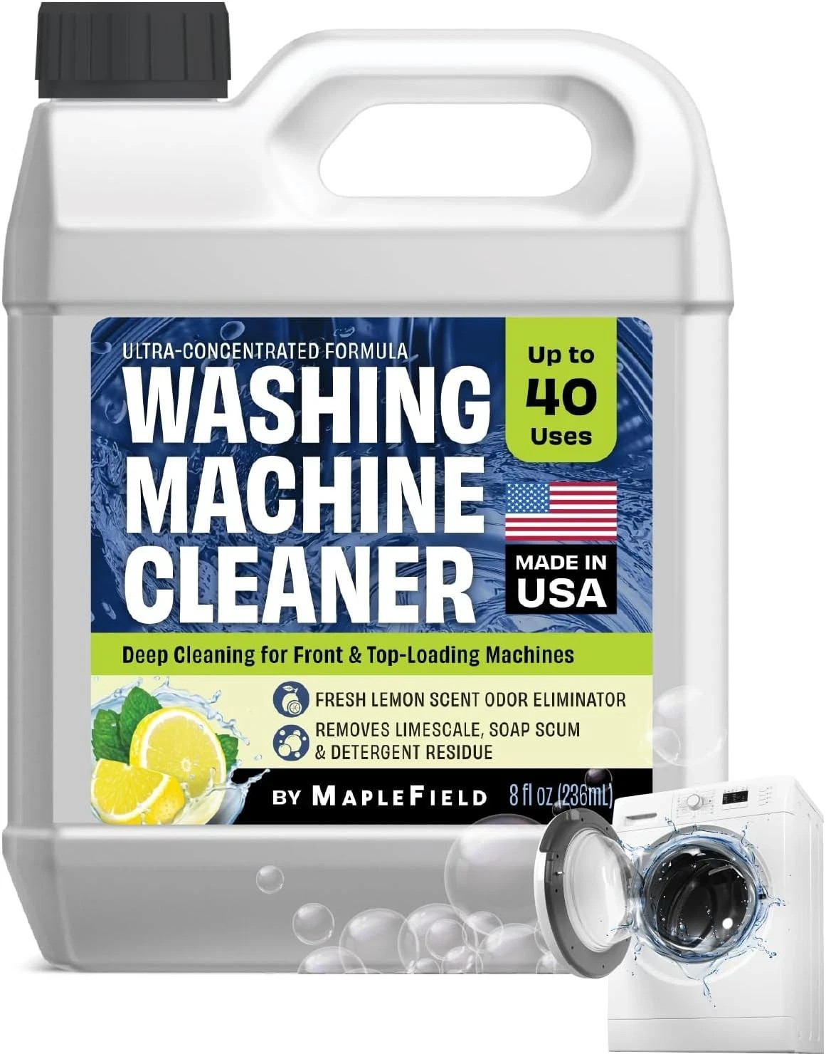Maplefield Washing Machine & Laundry Cleaner + Deodorizer, 8oz, Refreshing…
