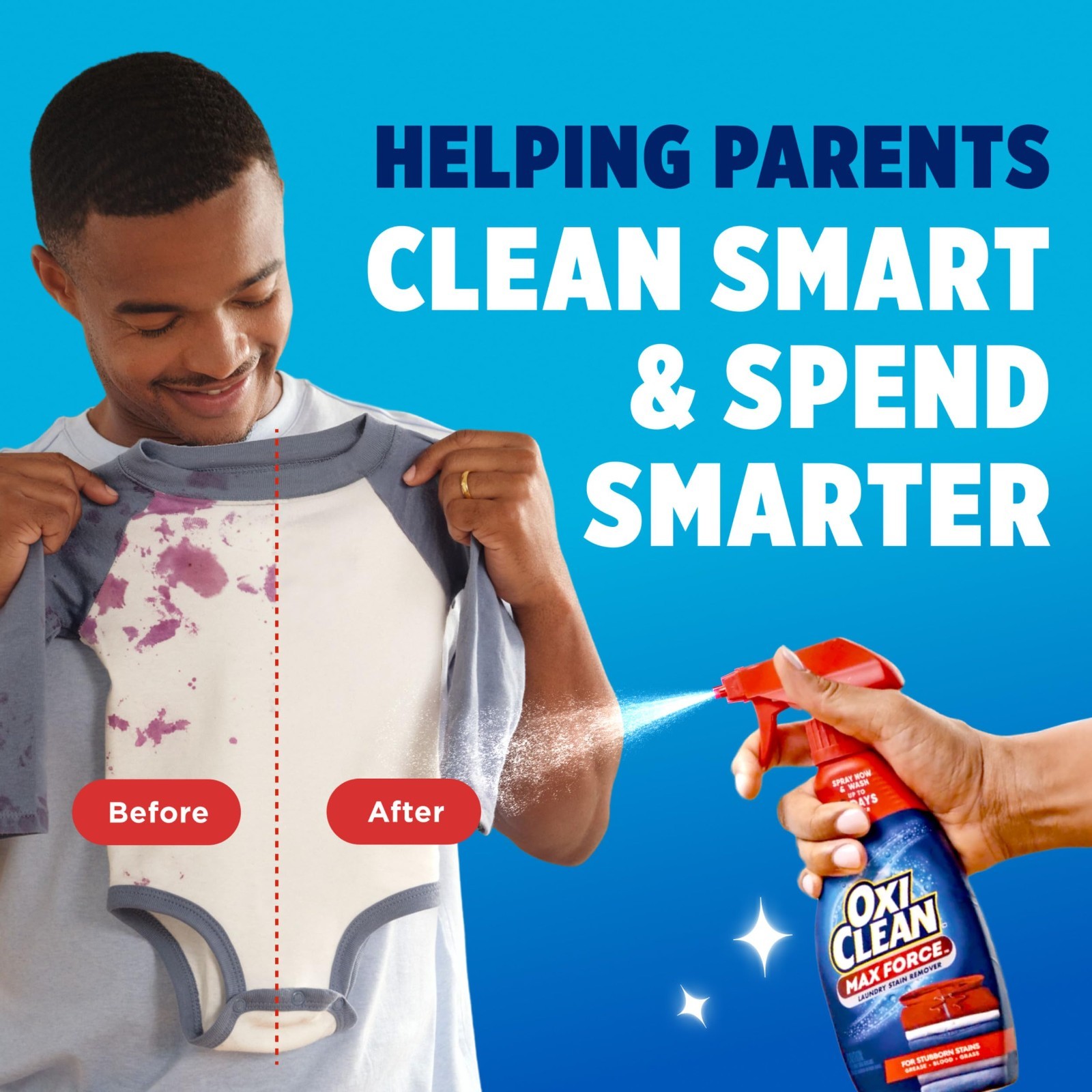 Powerful Laundry Stain Remover Spray – Baby Safe, 3-Pack, 12 fl oz – Stain Treat
