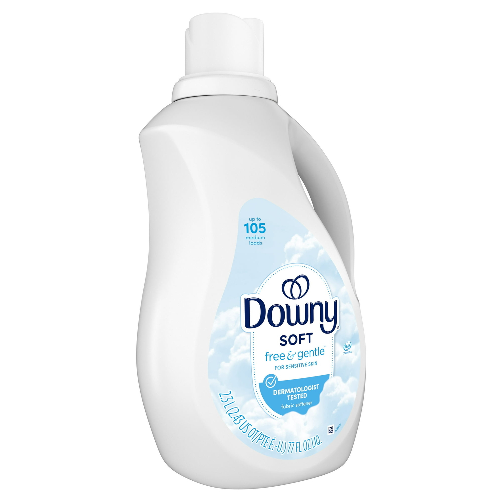 Downy Free & Gentle Fabric Softener, 77 fl oz, 105 Loads, Hypoallergenic free S!