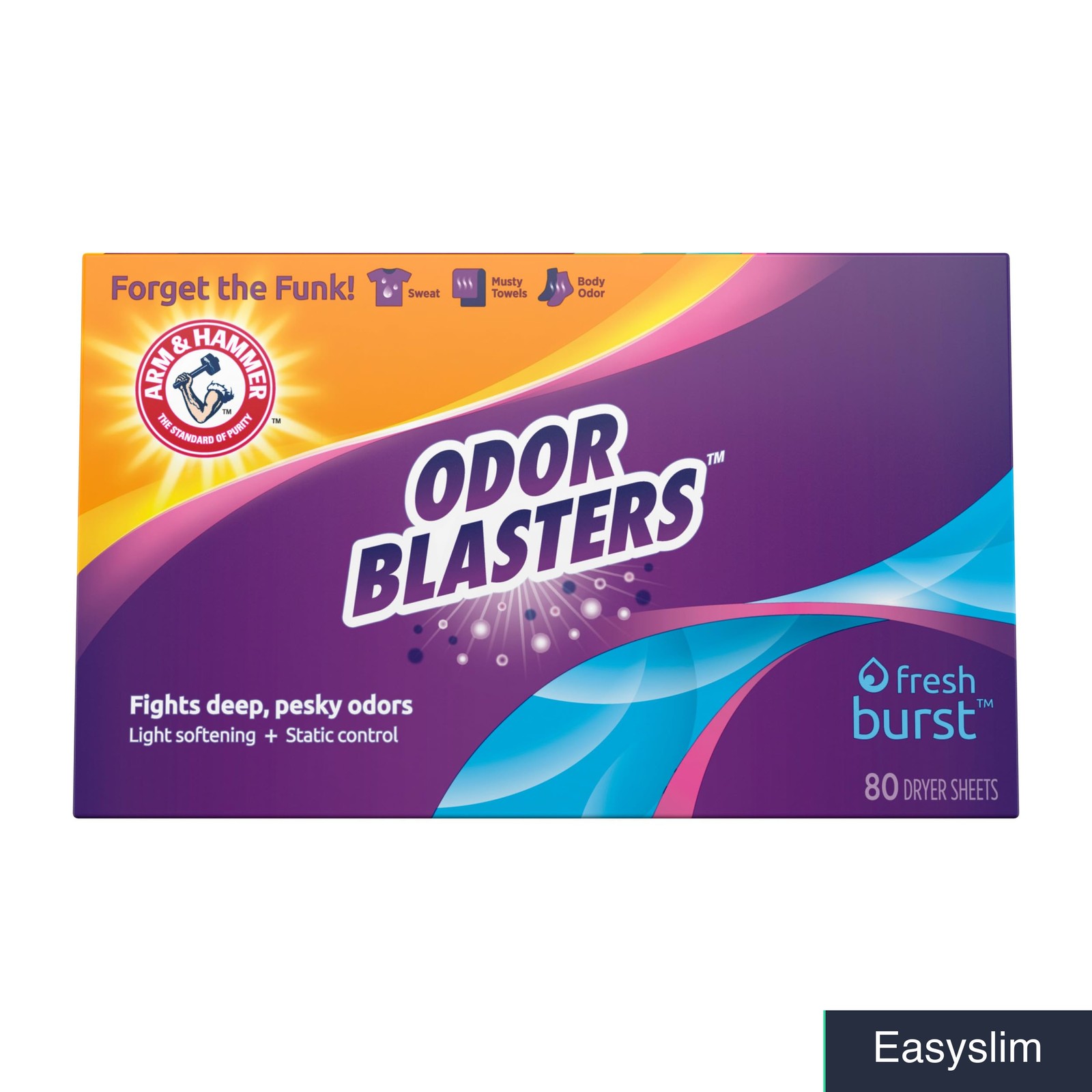 Dryer Sheets Odor Blaster Fresh Burst 80 Count Softening Static Control