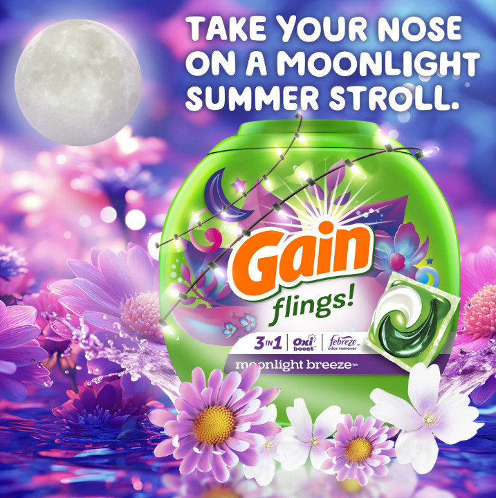 Gain Flings 3-in-1 Oxi Boost and Febreze Laundry Detergent Pacs, 60 Count