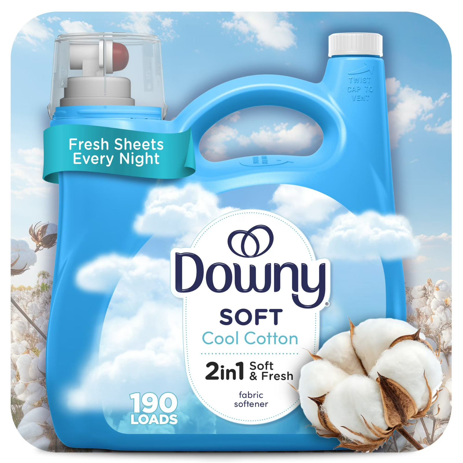 4 pack, Downy Liquid Laundry Fabric Softener and Conditioner 140 fl oz 190 Loads