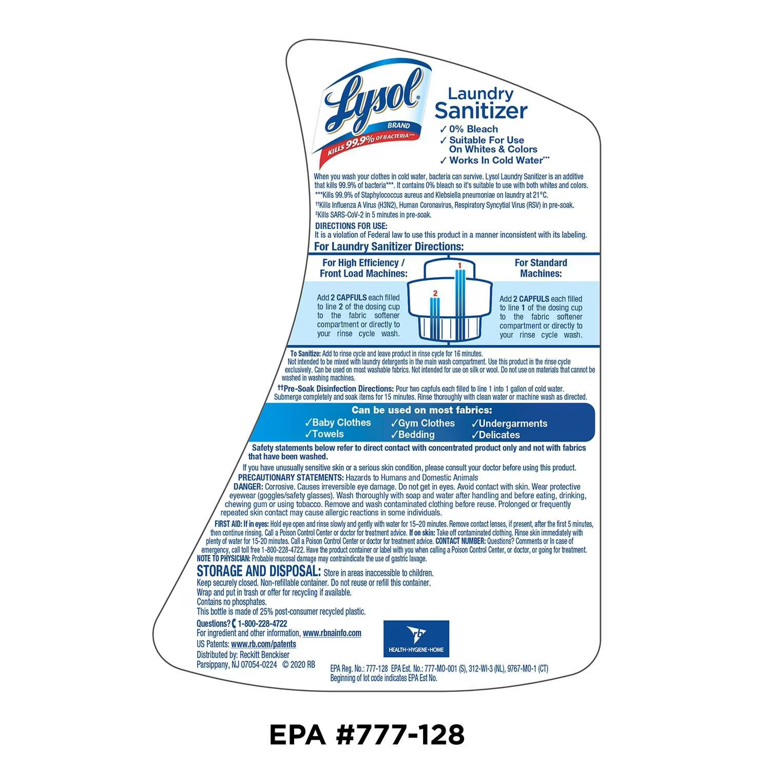 Lysol Laundry Sanitizer Additive, Crisp Linen 150 fl. oz.