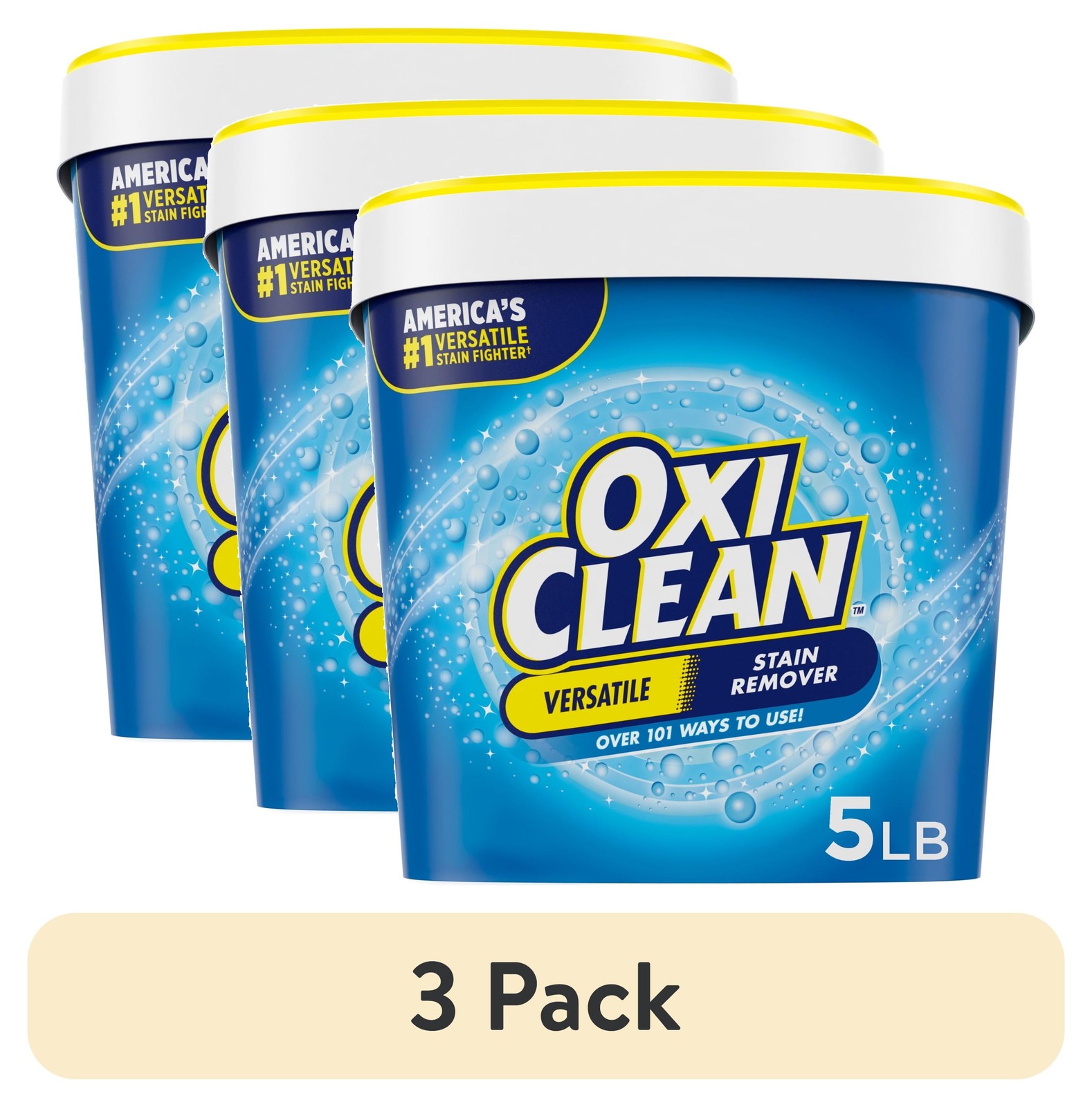 (3 pack) Versatile Home and Laundry Stain Remover Powder, 5 lb