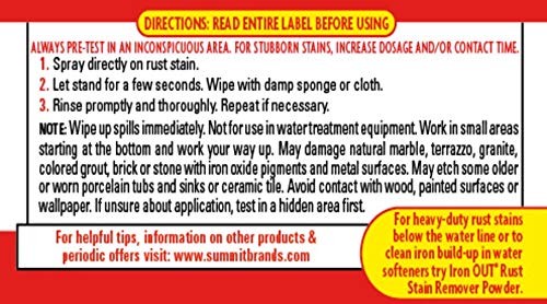Iron OUT Spray Gel Rust Stain Remover, Remove and 24 Fl Oz (Pack of 6), Clear