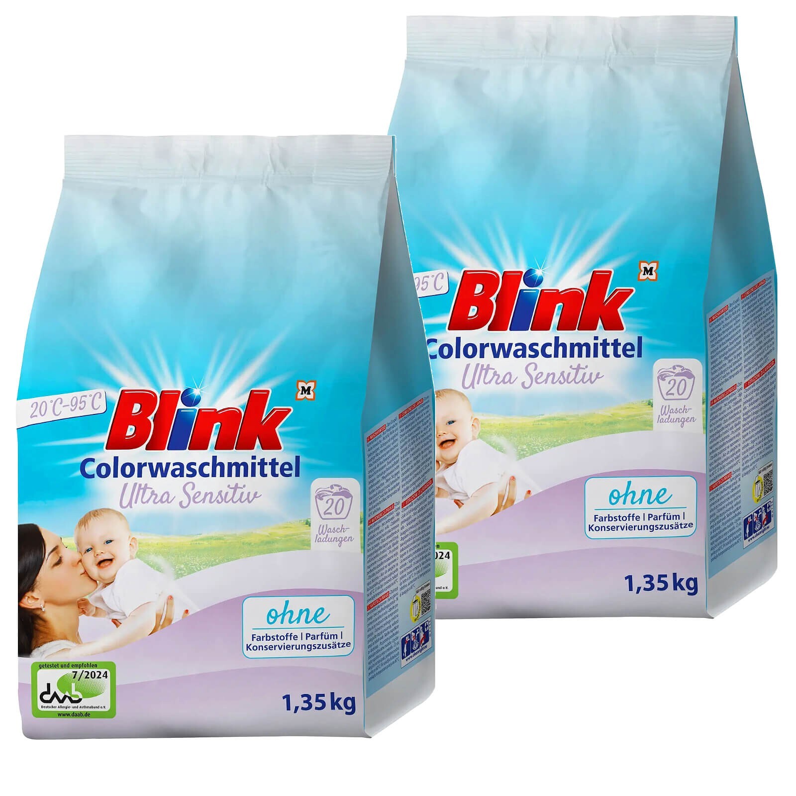 2X Blink Color Detergent 1.35 Ultra Sensitive 44WL Without Dyes & Perfume