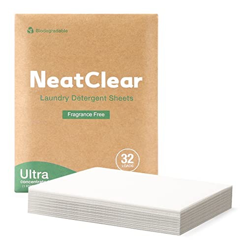 Laundry Detergent Sheets, Fragrance Free, 32 Strips (32 Loads), Travel Size