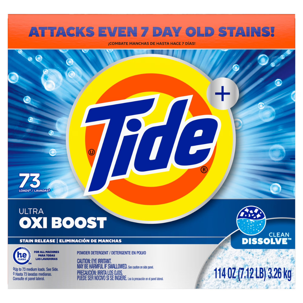 Tide Powder Laundry Detergent, Original Scent, 114 oz, 73 Loads, HE Compatible