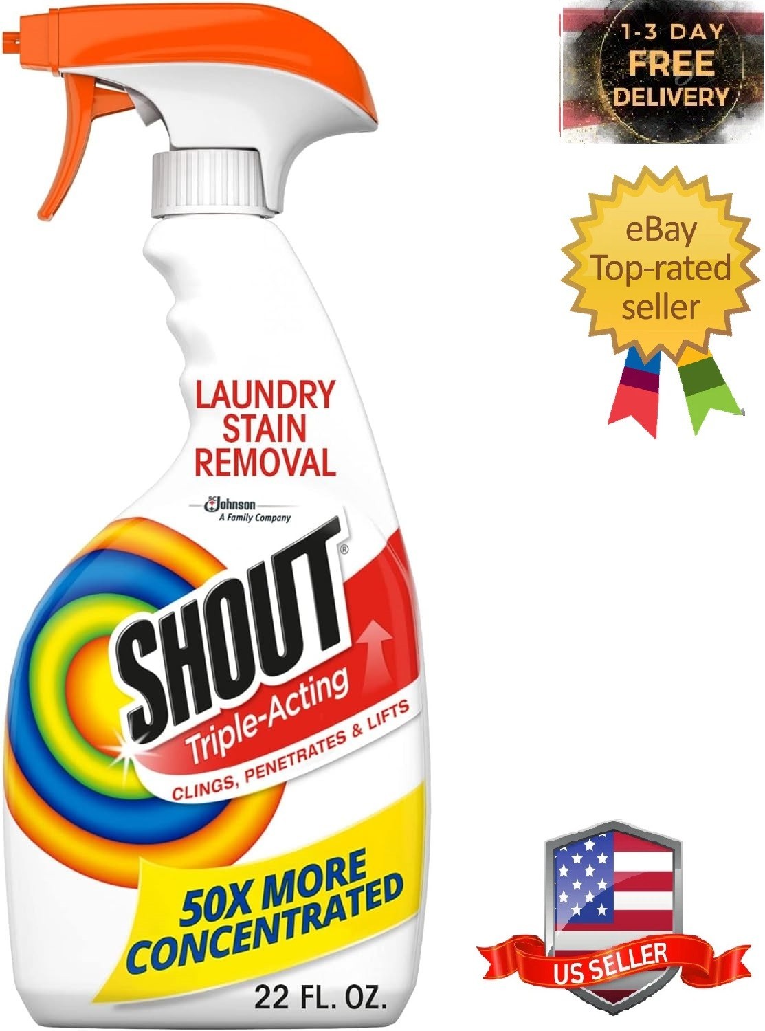 Shout Active Enzyme Laundry Stain Remover Spray for Clothes, Triple-Acting Formu