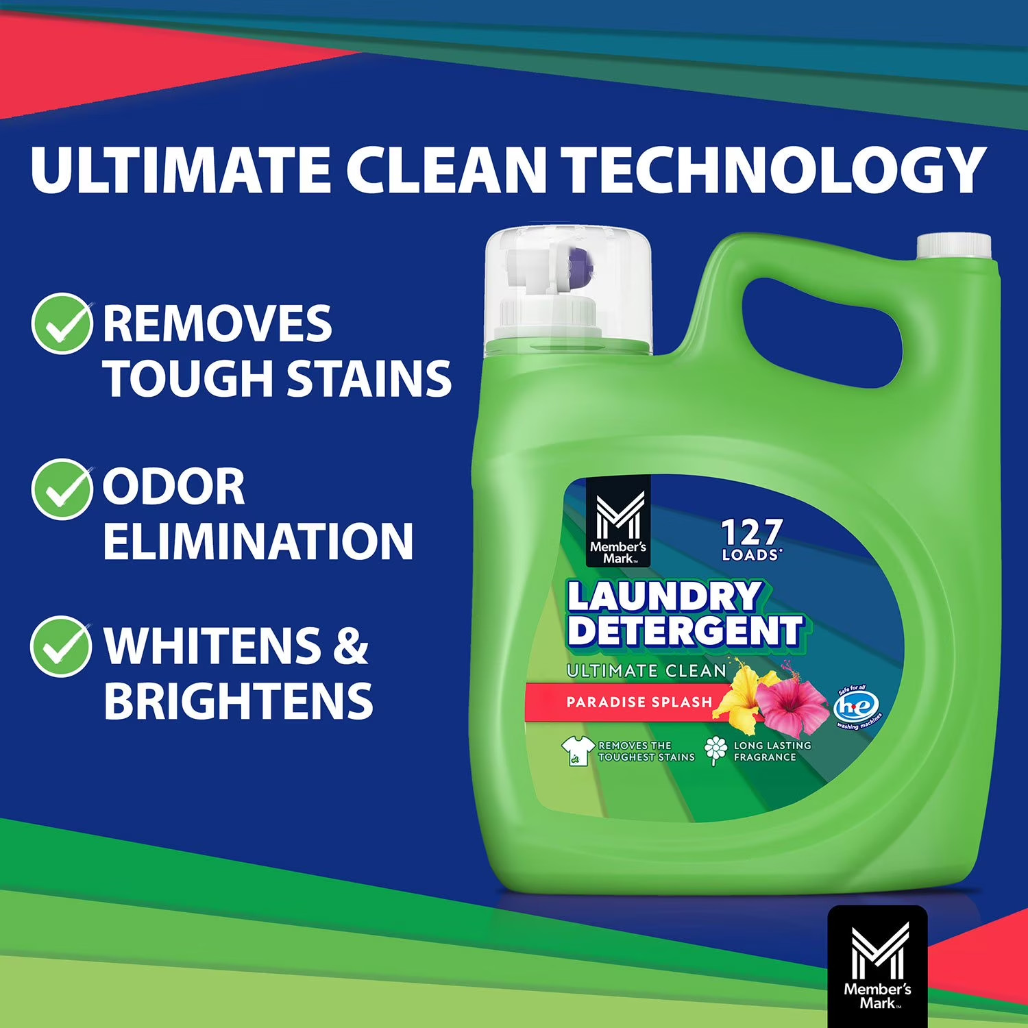 Member’s Mark Liquid Laundry Detergent, Paradise Splash, 127 loads, 196 fl. oz.