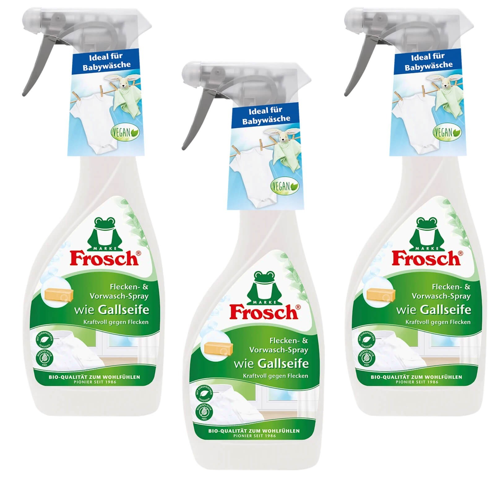 3x 500ml Frog Stain & Prewash Spray Like Gall Soap Powerful Against Stains