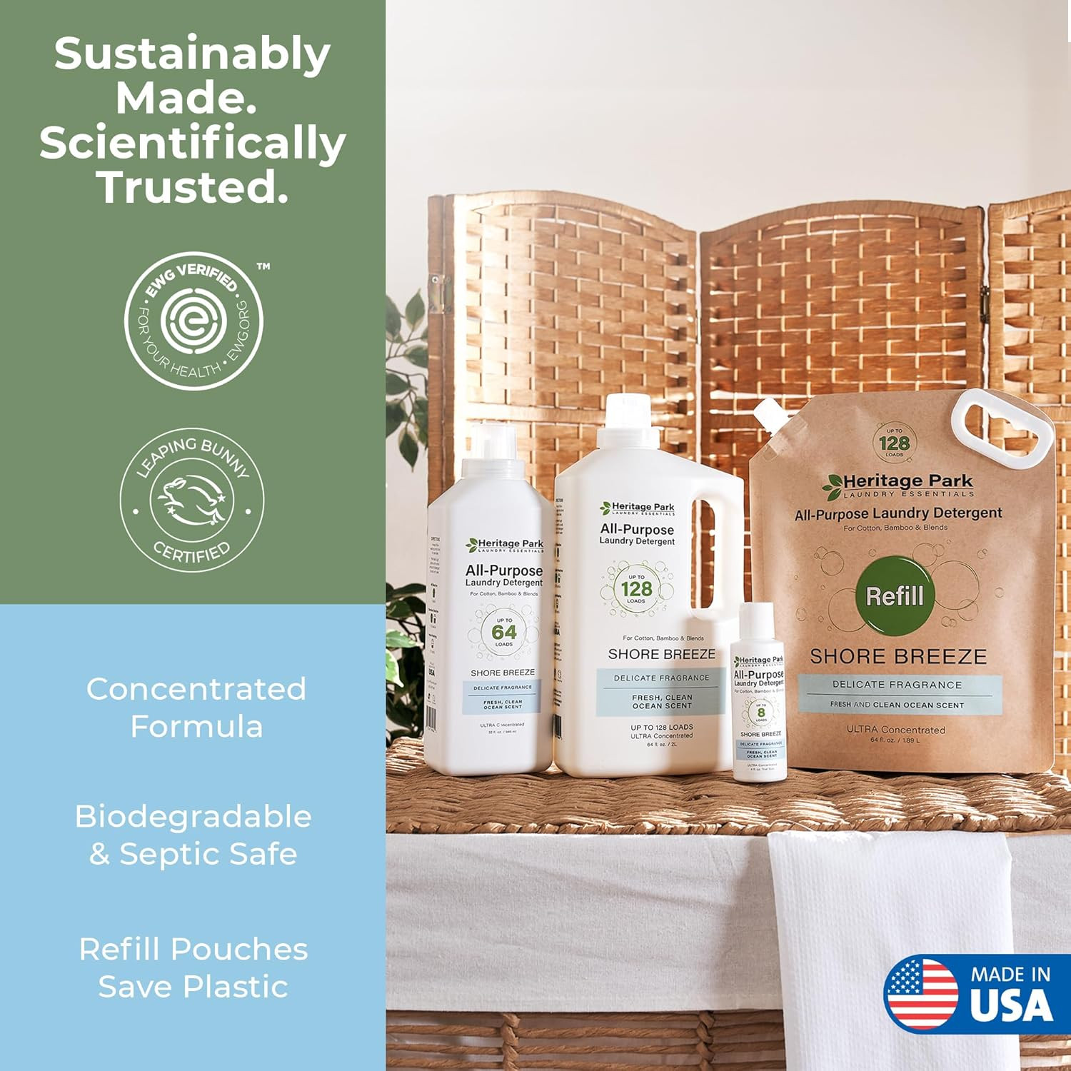Heritage Park All-Purpose Shore Breeze, Lightly Scented, Ph-Neutral Laundry Dete