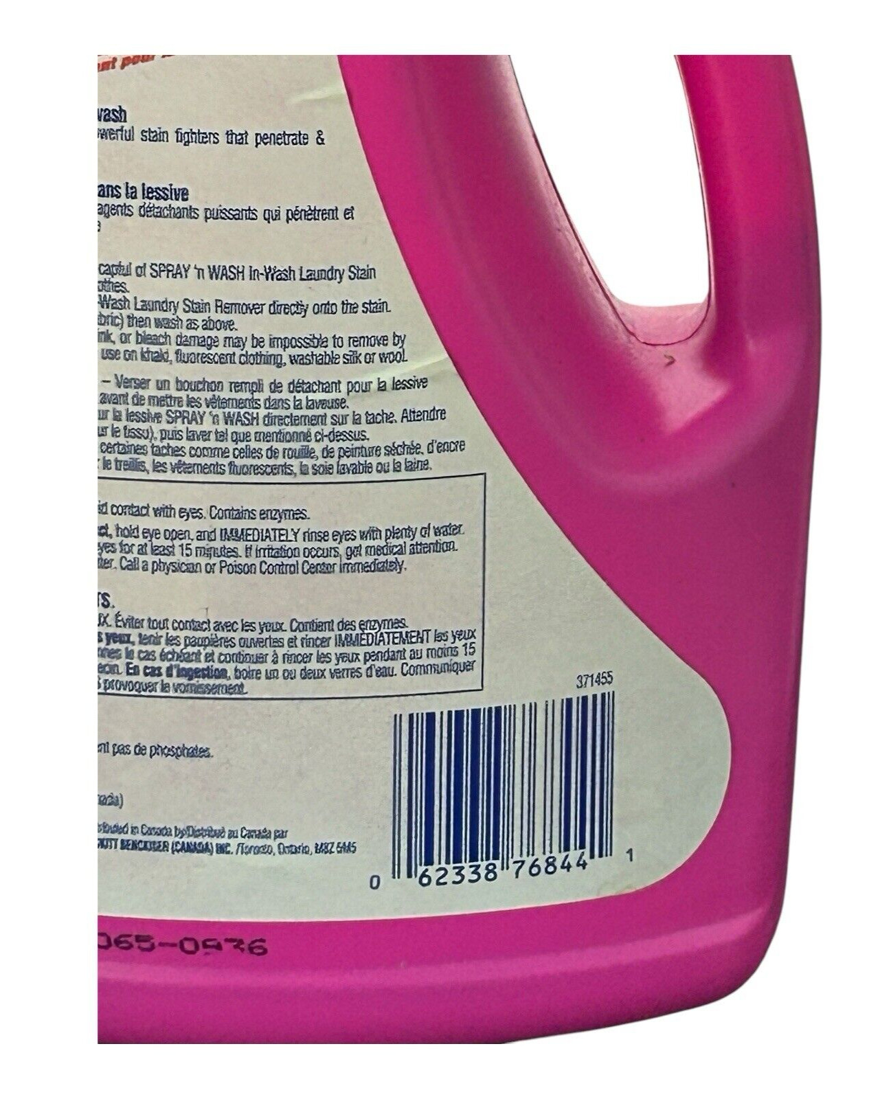 Spray N Wash In Wash Stain Remover PINK BOTTLE 40 Fl Oz NOS Scented Discontinued