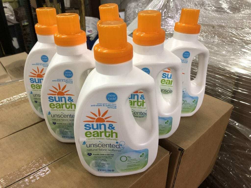 6 Sun & Earth 40oz All Natural Unscented Liquid Fabric Softener/Conditioner