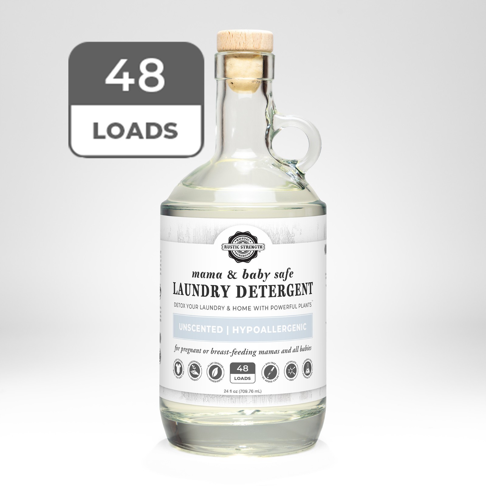 Toxin-Free Laundry Detergent 24 oz | 48 Loads | Plant-Based | Mama & Baby Safe