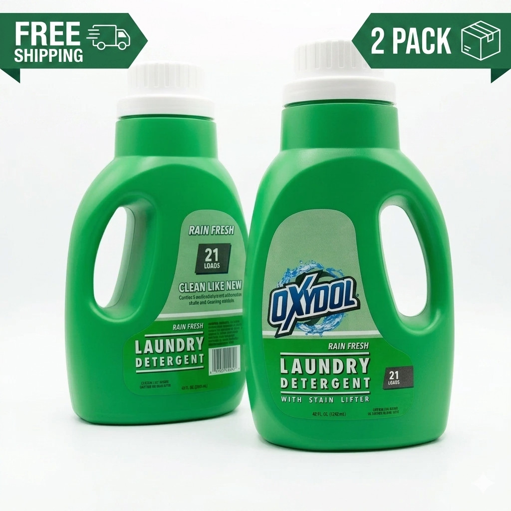 2 Pack Oxydol Liquid Laundry Detergent 42 oz Rain Fresh 21 Loads Stain Lifter