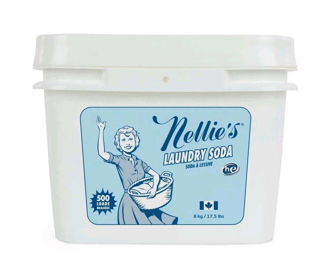 Nellie’s Laundry Soda 500-Loads 17.5 lbs. Sealed Bucket Made In Canada