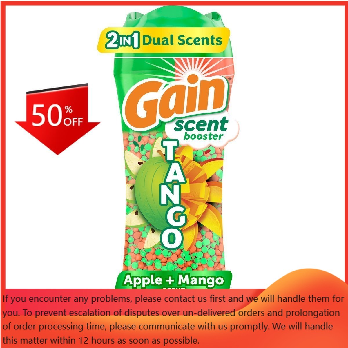 Gain Apple Mango Tango Beads Scent Boosters – 21.1oz: Bleach-Free, Odor Control