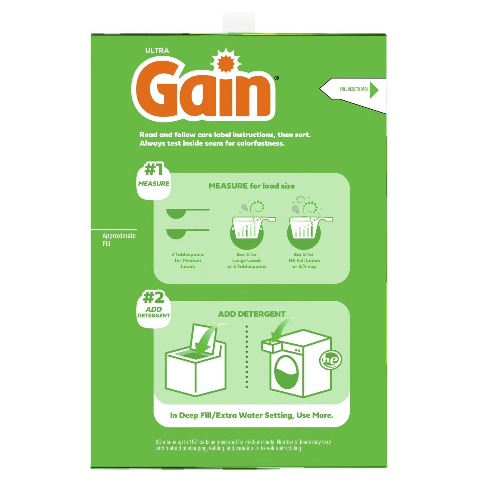 Gain Powder Laundry Detergent, Original Scent, 154 oz, 167 Loads