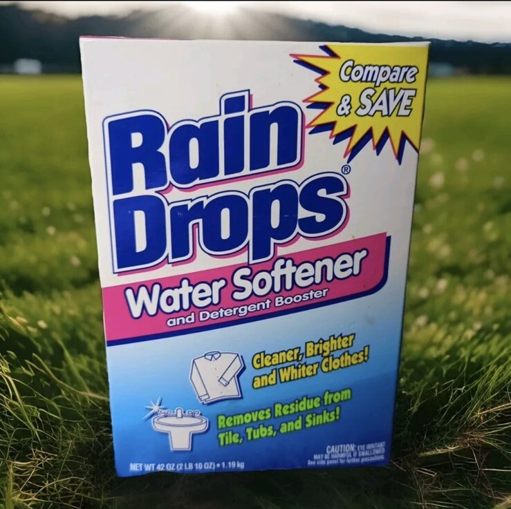 Vintage NEW Rain Drops Water Softener and Detergent Booster 42oz Sealed NOS book