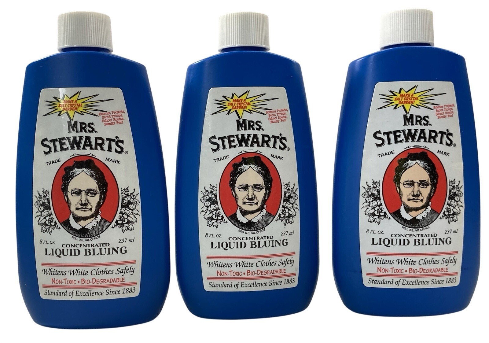 Mrs Stewarts Concentrated Liquid Bluing White Clothes Whitener 8oz Bottle 3 Pack