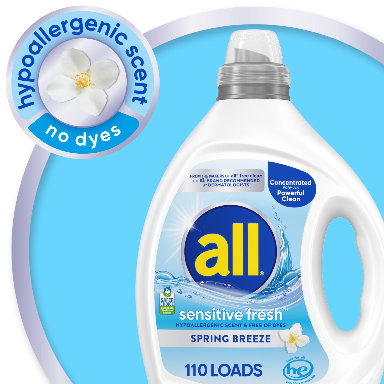 all Sensitive Fresh Spring Breeze 82.5 Fl Oz (Pack of 1),