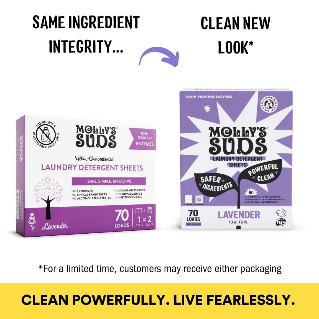 Molly’s Suds Laundry Detergent Sheets | Gentle on Sensitive Skin, Powerful Bi…