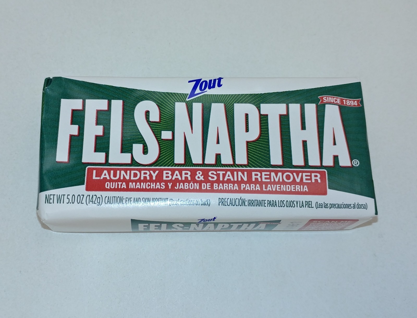 Zout Fels-Naptha Laundry Soap Bar & Stain Remover 5 Oz Ounce