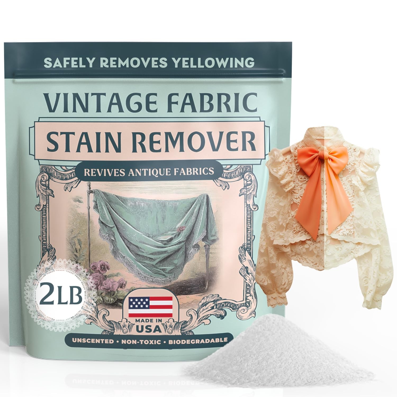Vintage Fabric Stain Remover – Safely Cleans Retro & 32 Ounce (Pack of 1)