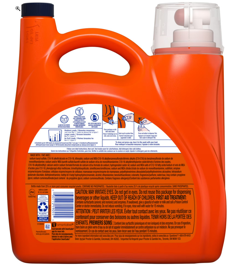 Tide Plus a Boost of Ultra Downy April Fresh Scent 148 fl oz 105 Loads