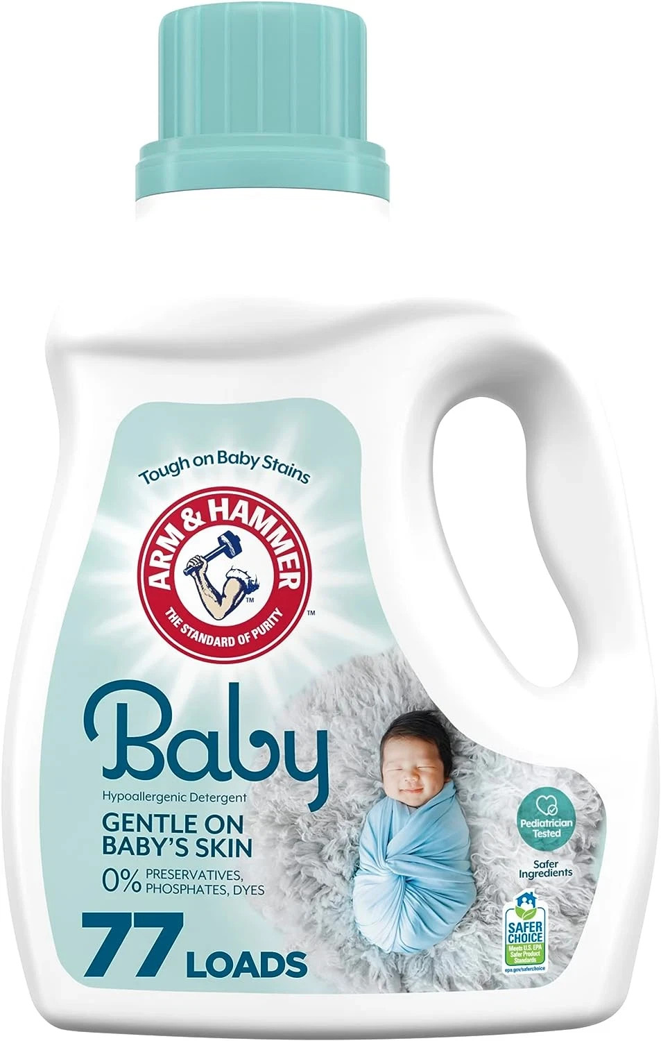 ARM HAMMER Baby, Hypoallergenic Liquid Laundry Detergent, 100.5 Fl Oz, 77 Load