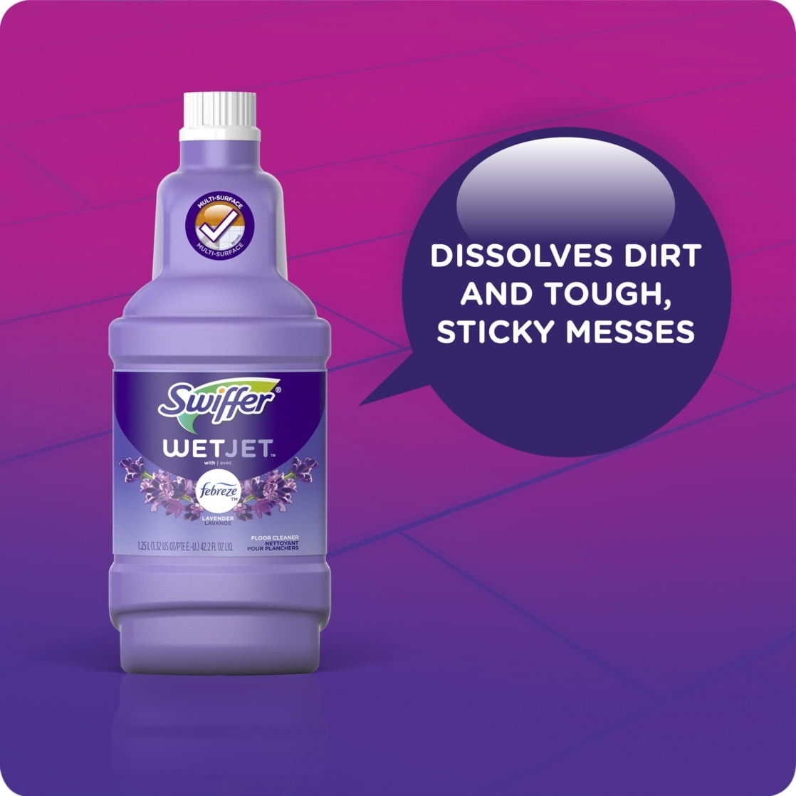 Swiffer Wet Jet Solution Refill, Lavender, 2 x 42.2 fl oz