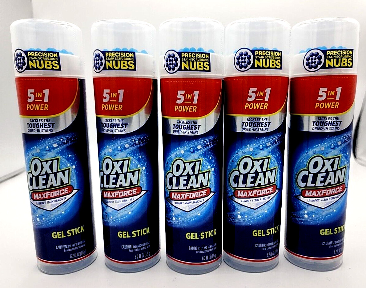 5 Pack Oxiclean Max Force Gel Stick 6.2 Ounce New.