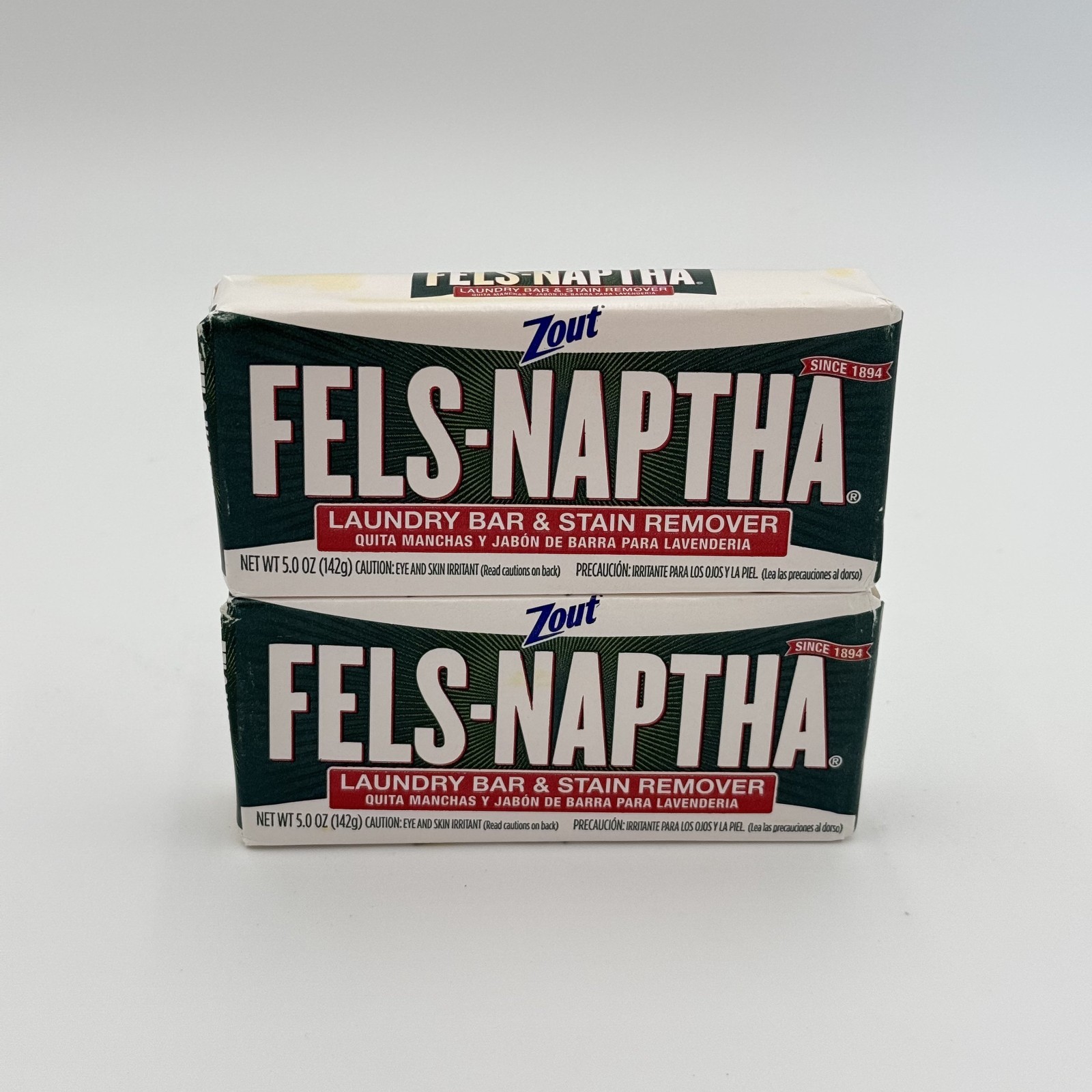 Zout Fels-Naptha Laundry Bar & Stain Remover Soap 5 oz (Pack of 2)